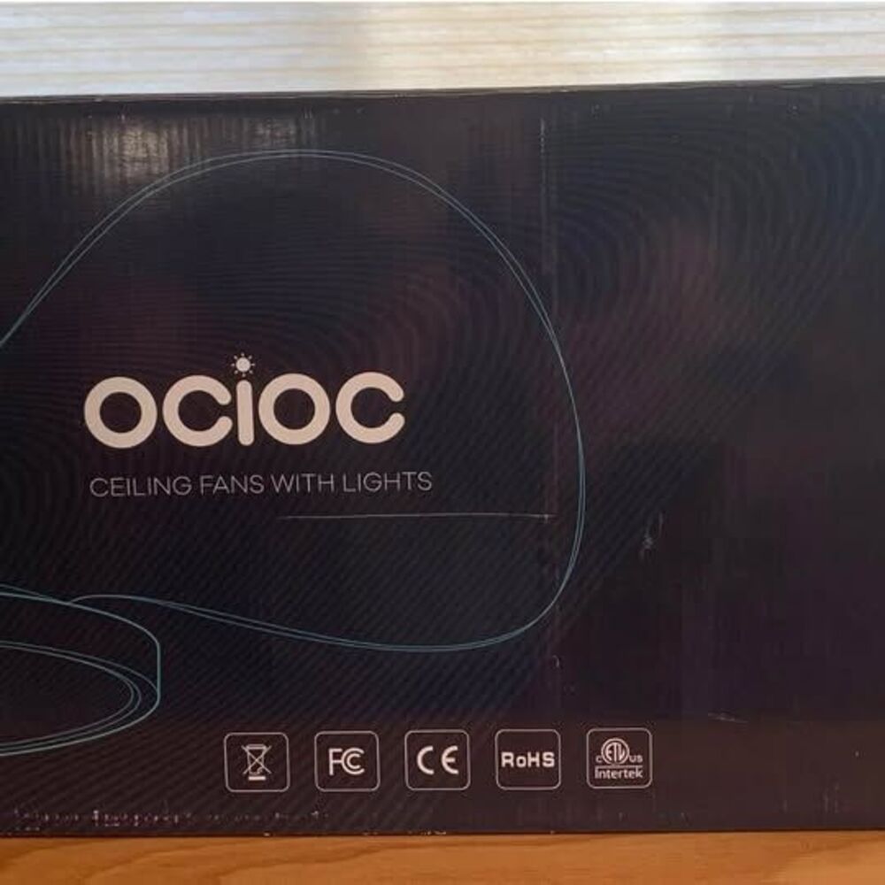 Ocioc F1 White Quiet Ceiling Fan With Lights For Bedroom Dining Room NEW